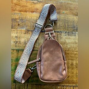 Urban Originals Anthropologie Vegan Leather Tan Crossbody Sling Bag